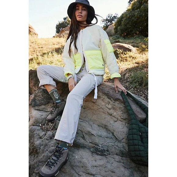 FREE PEOPLE Outta Left Field Jacket in Neon Green Size Small - Picture 11 of 15